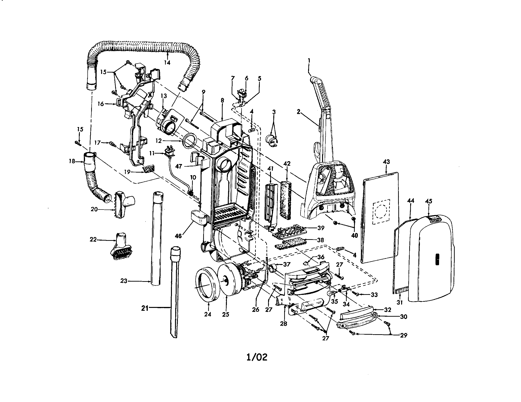 Handle/hose/motor