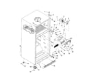 Amana DRTE801BW-PDRTE801BW0 cabinet/hinges/evap fan/rollers diagram