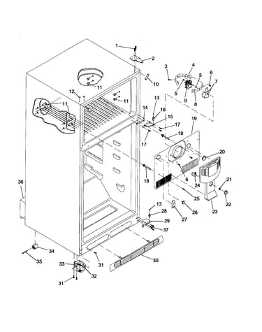 Cabinet/hinges/evap fan/rollers