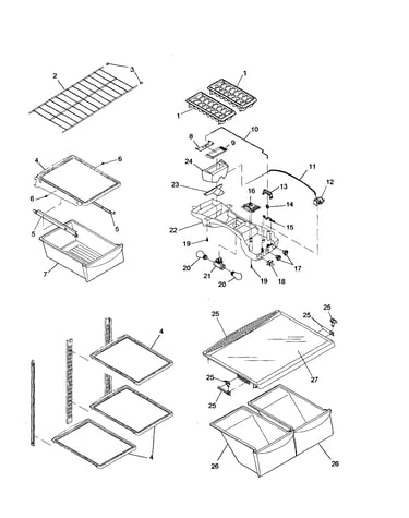 Refrigerator shelving/light