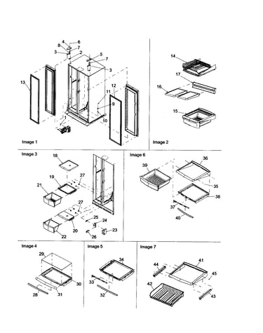 Hinges/refrigerator shelving