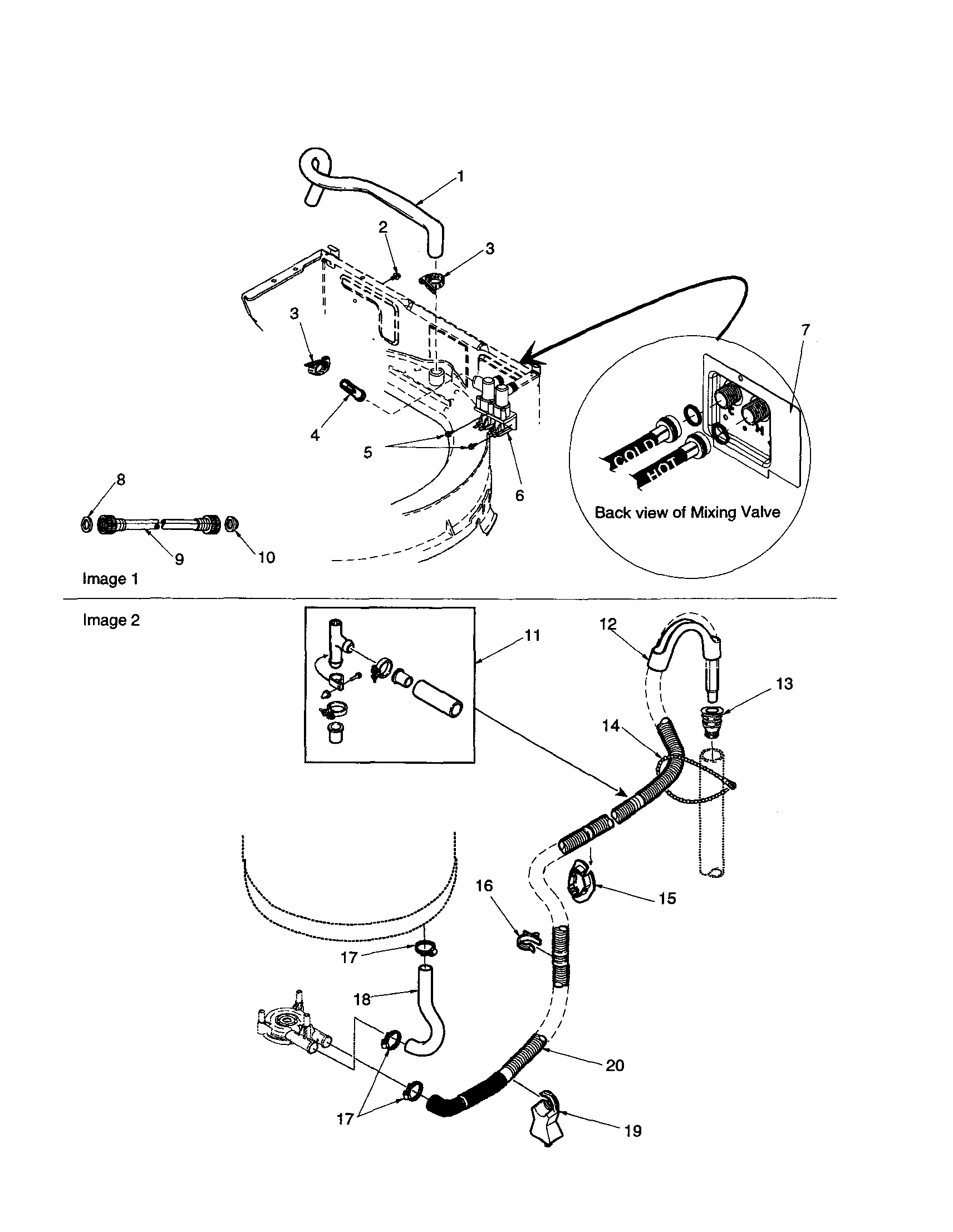 Mixing valve/hoses