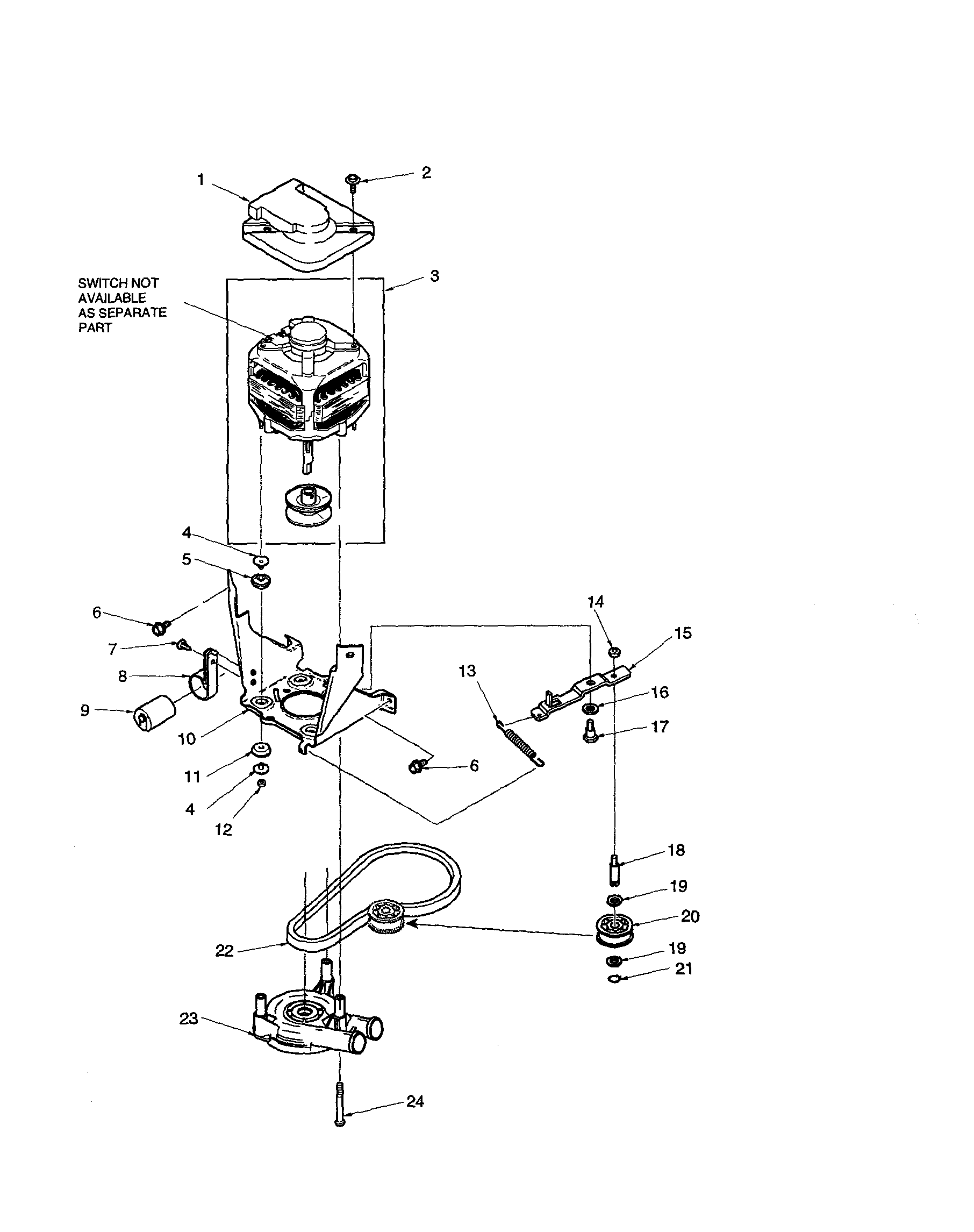 Motor/belt/pump/idler