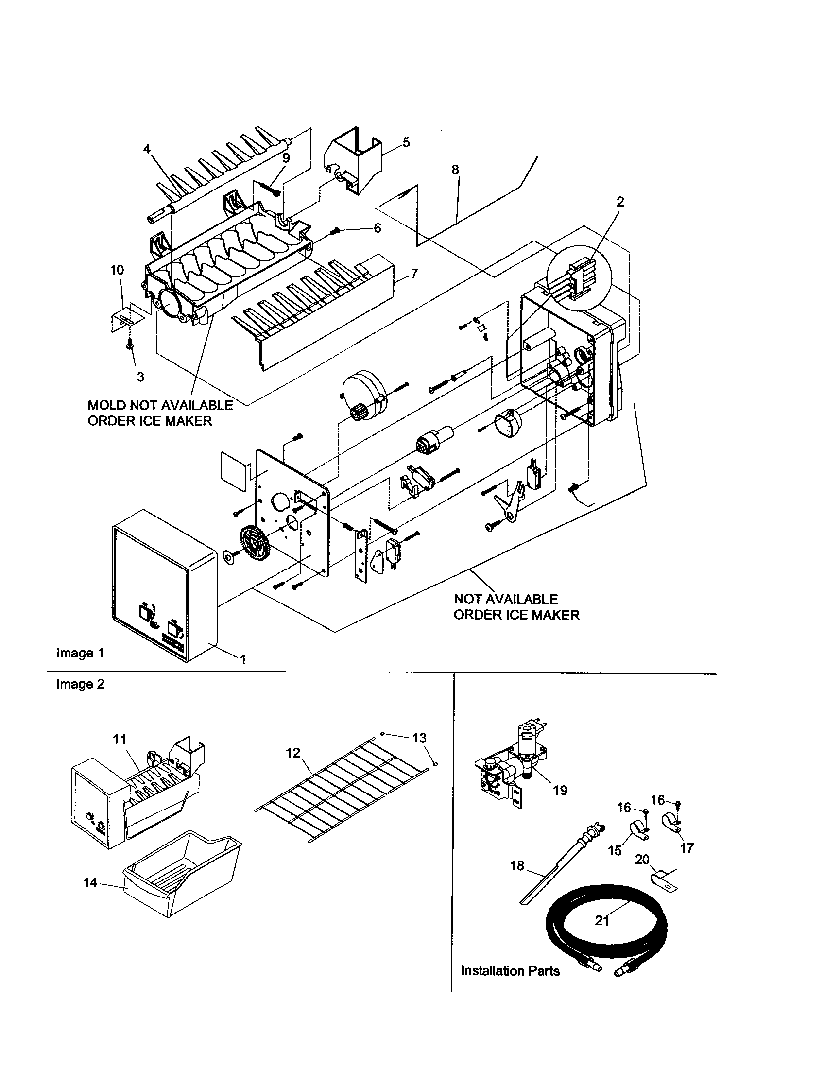 ICE MAKER ASSEMBLY AND PARTS