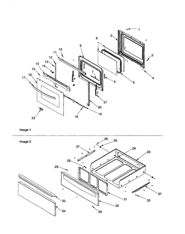 Oven door/storage drawer