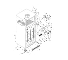 Amana ARTE105BB-PARTE105BB0 cabinet/hinges/evap fan diagram