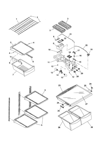Refrigerator shelving/light