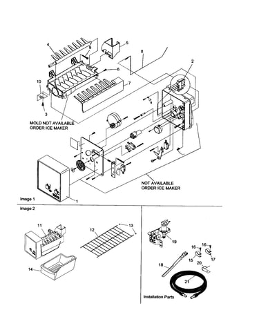 Ice maker assembly and parts
