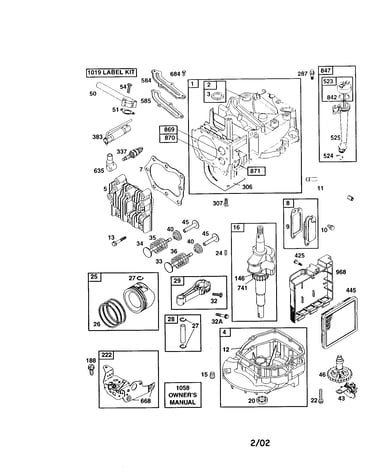 Cylinder/crankshaft/sump-engine