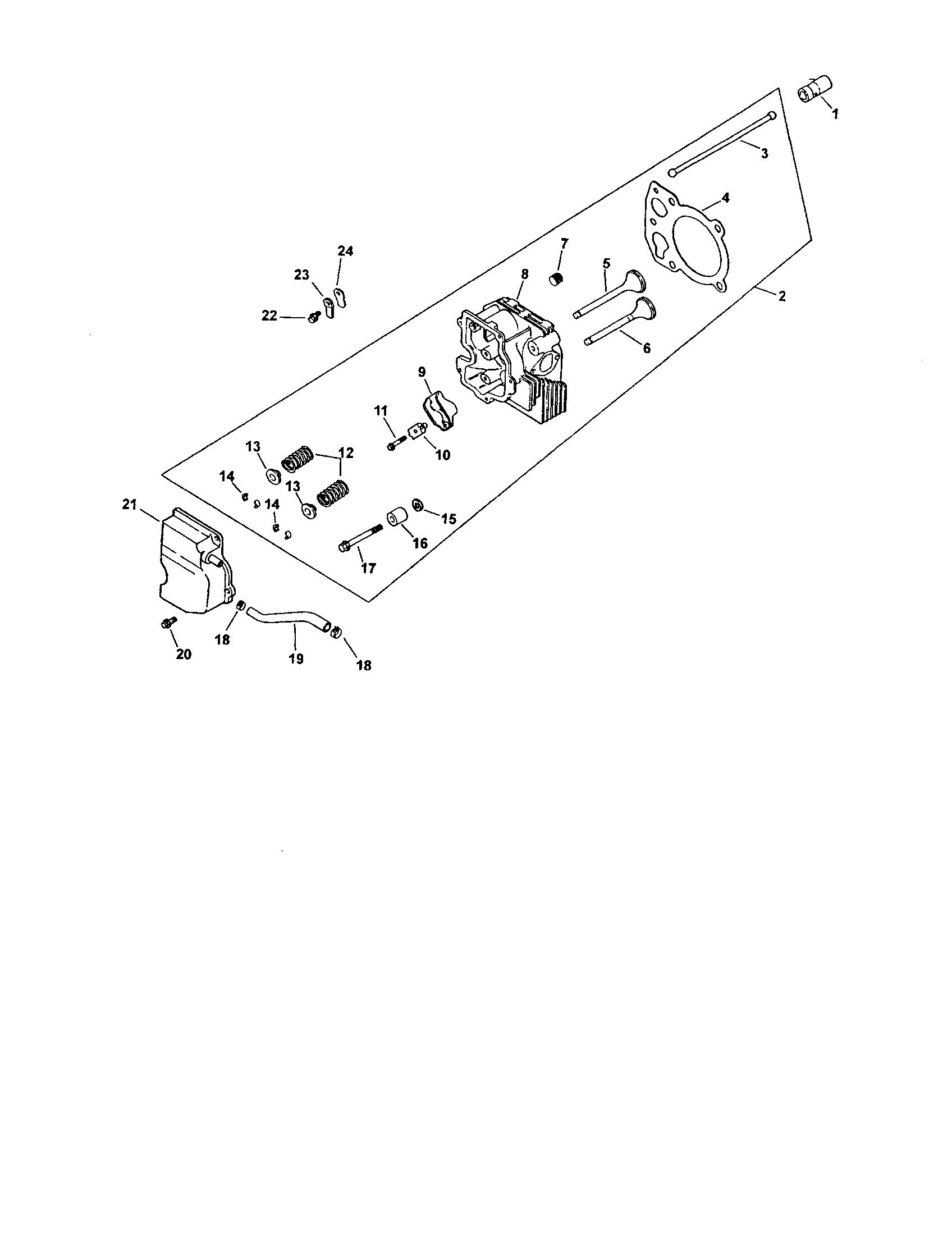 Cylinder head, valve and breather