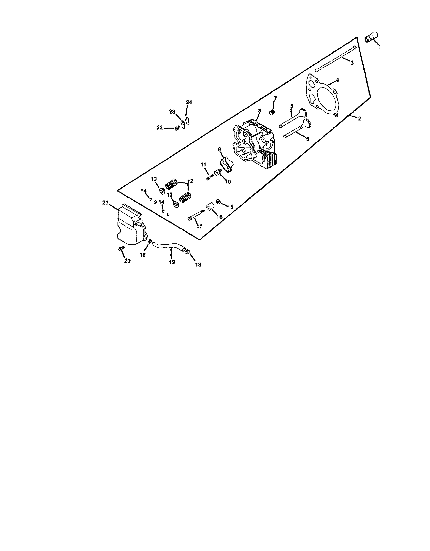 Cylinder head, valve and breather