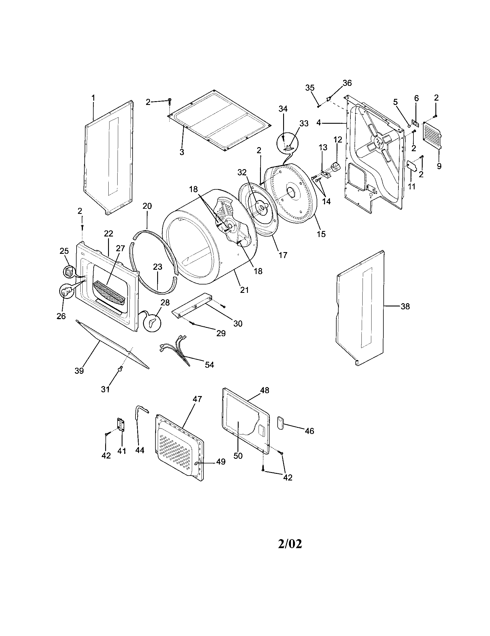 Upper cabinet/drum/heater