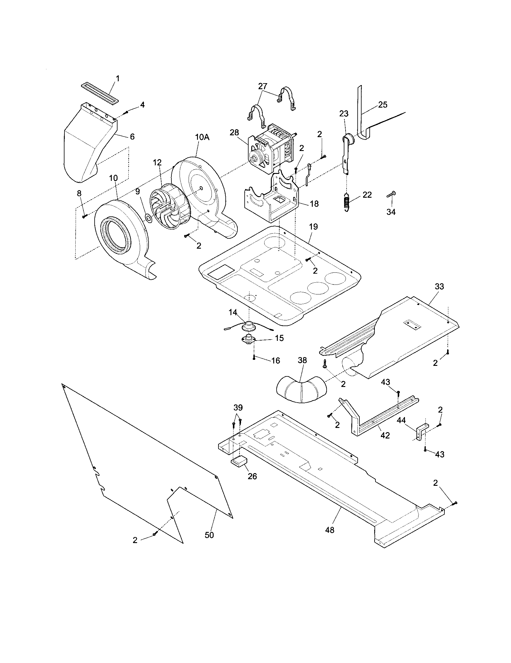 Motor/blower/belt