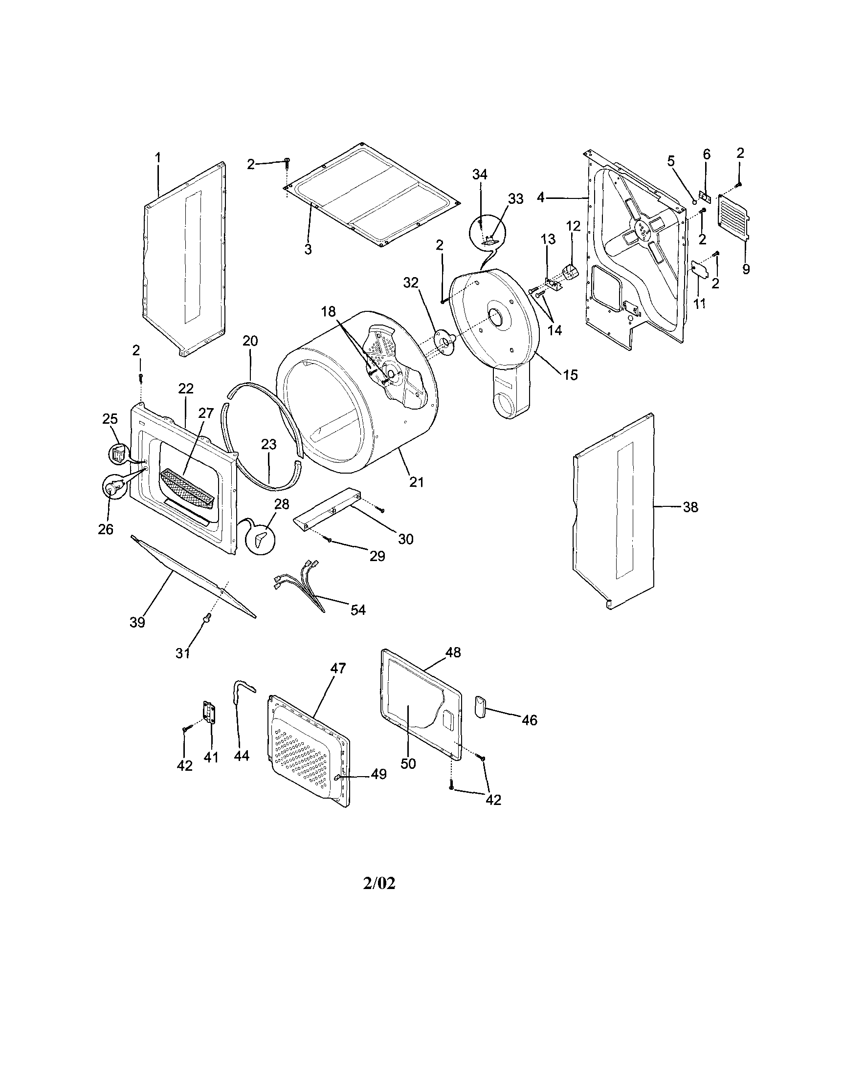 Upper cabinet/drum/heater