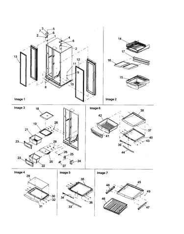 Hinges/refrigerator shelving