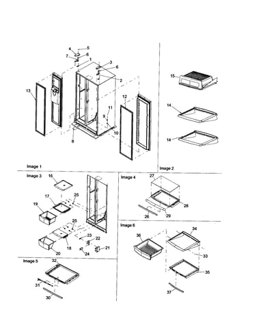 Hinges/refrigerator shelving