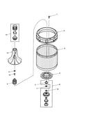Agitator/drive belt/washtub/hub