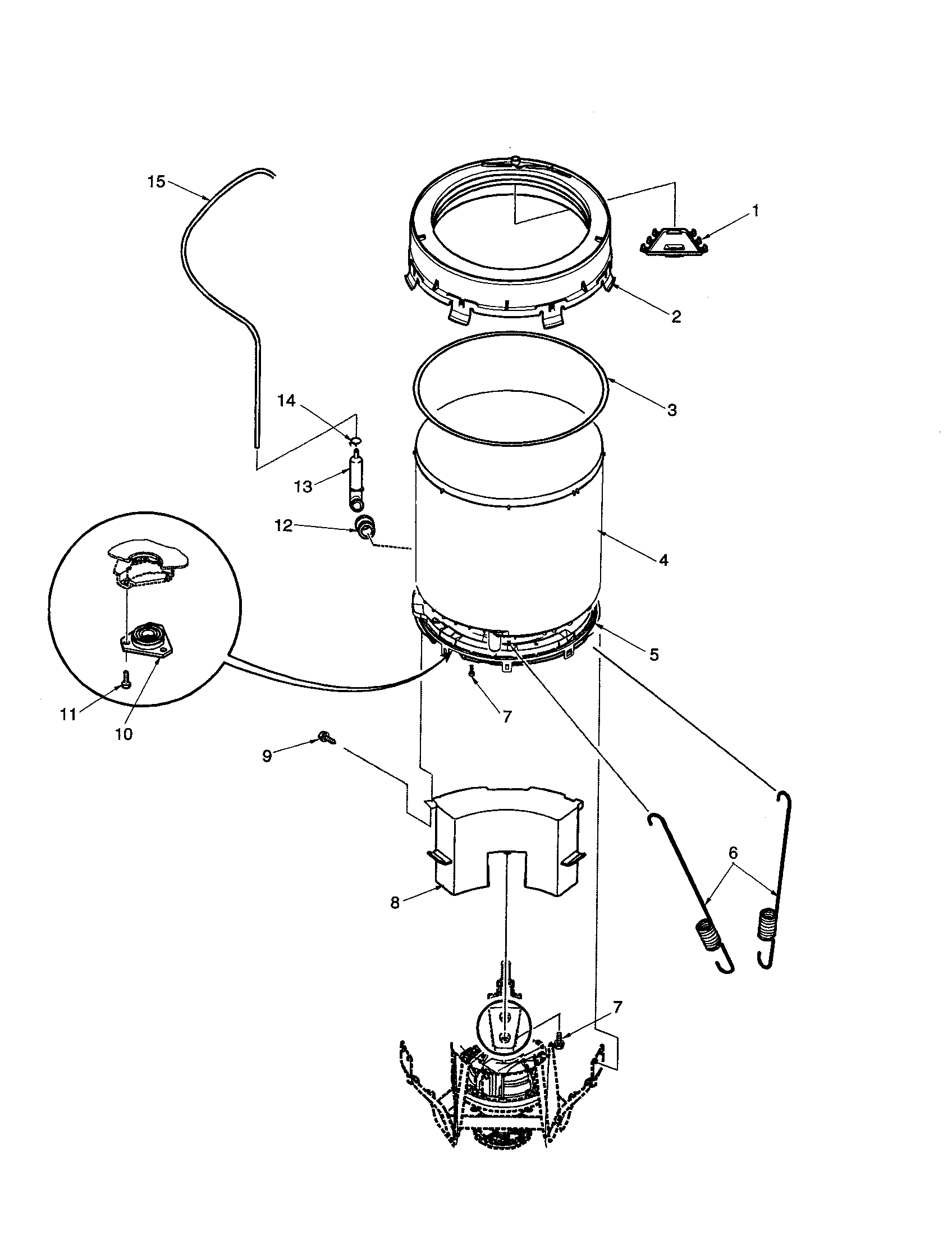 OUTER TUB AND PRESSURE TUBE