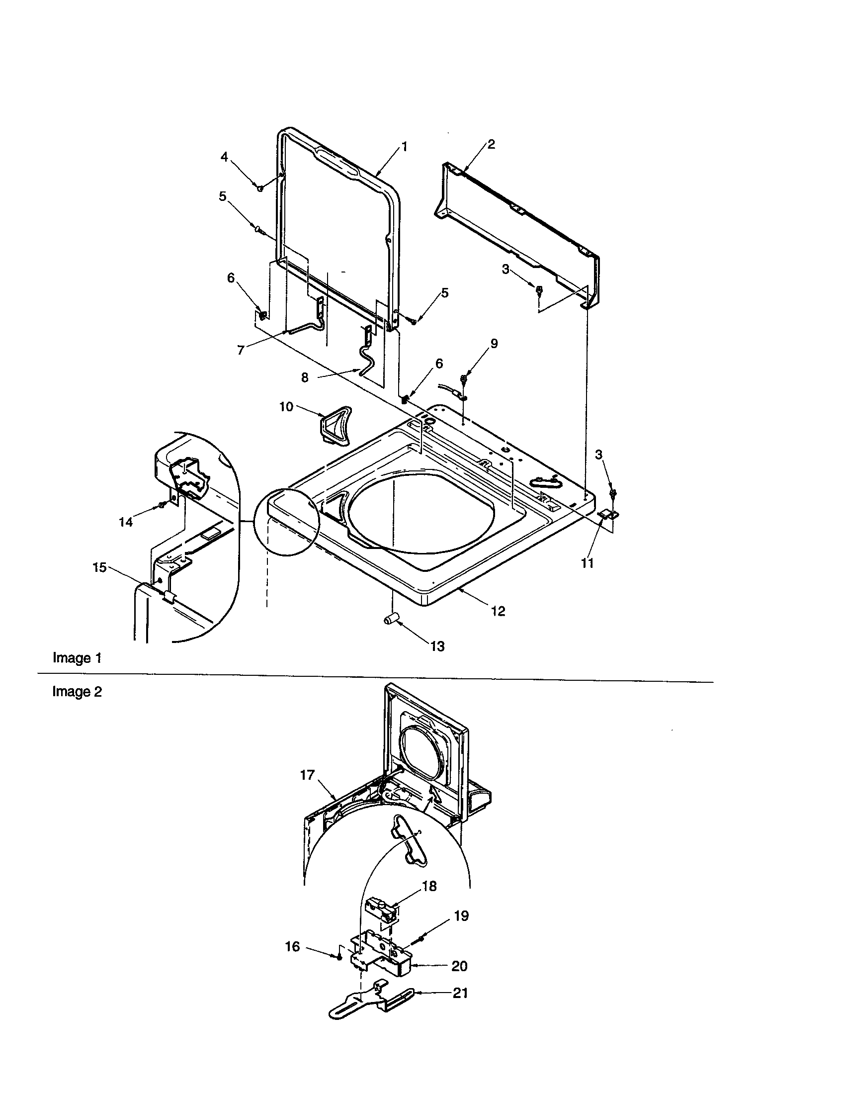 Cabinet top/door/door switch