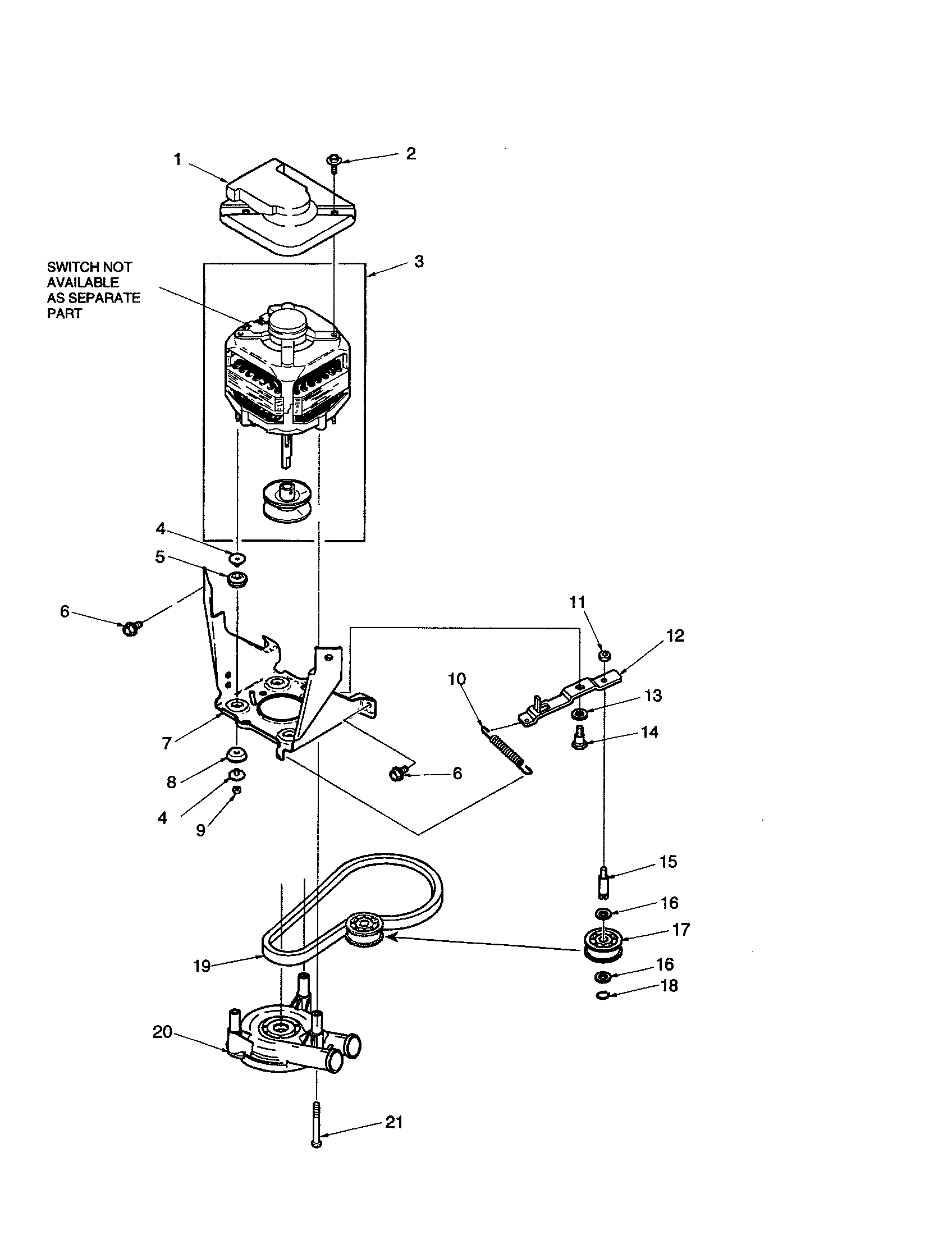 Motor/belt/pump/idler