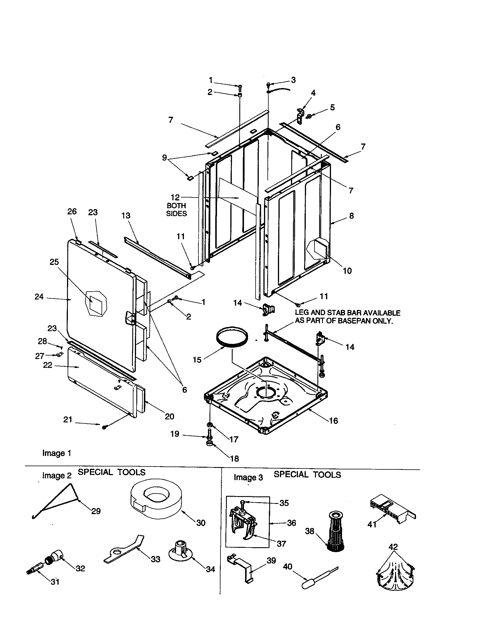 Base/cabinet/front/special tools
