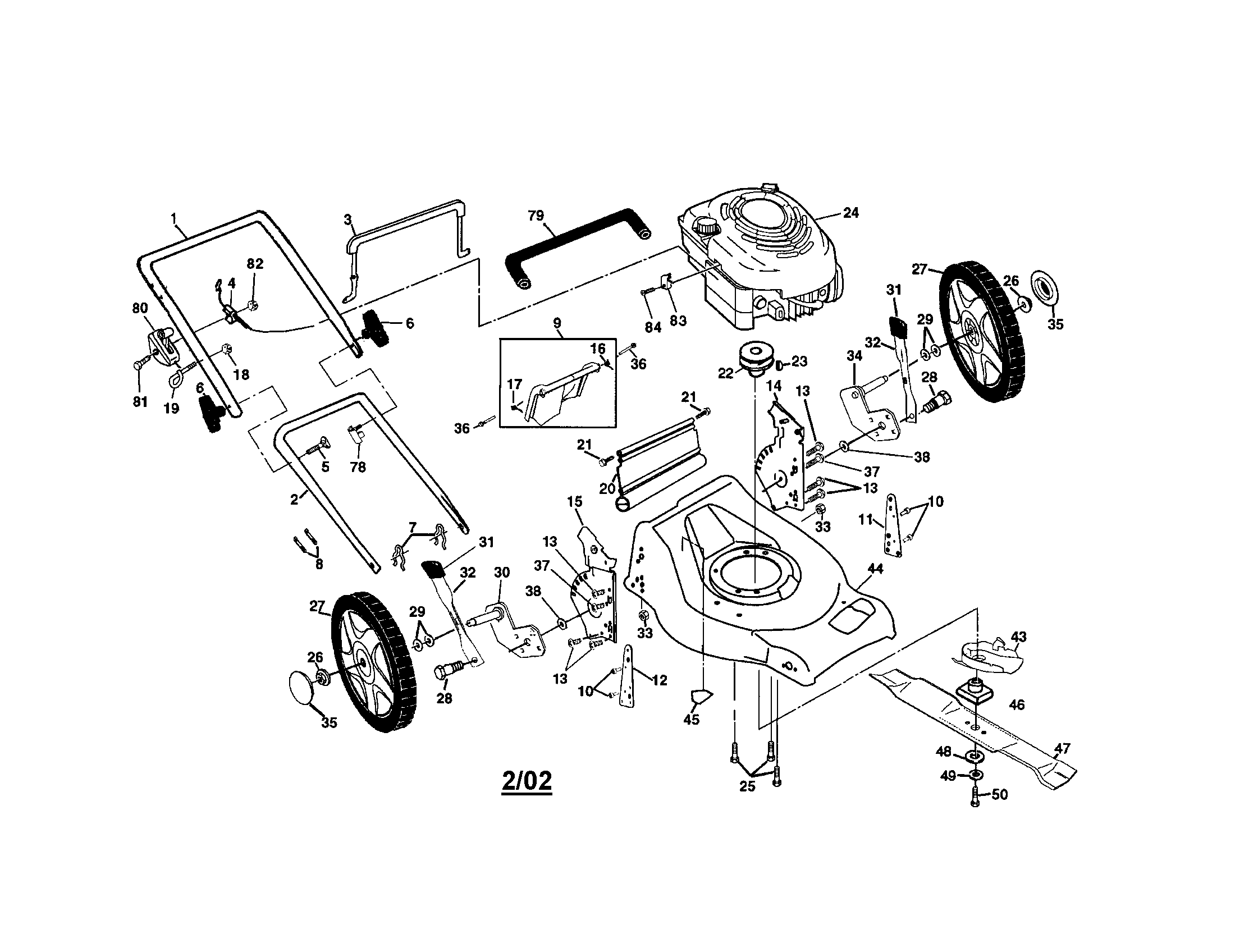 Engine/handles/housing