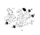 Craftsman 917389612 engine/handle/wheels/tires diagram