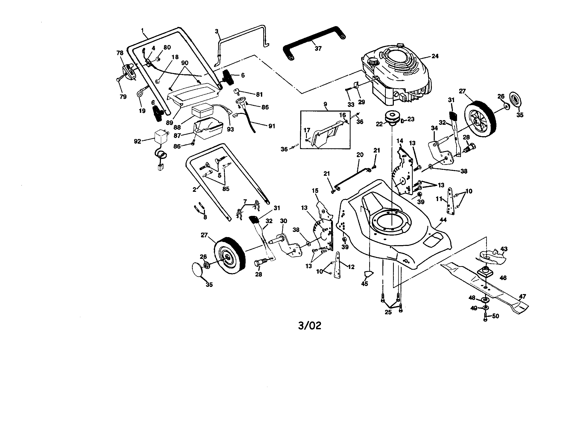 Engine/housing/handle
