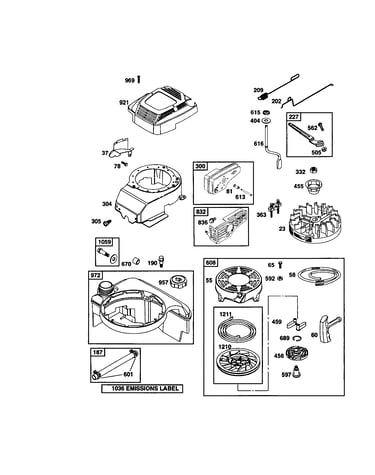 Rewind-starter/fuel tank