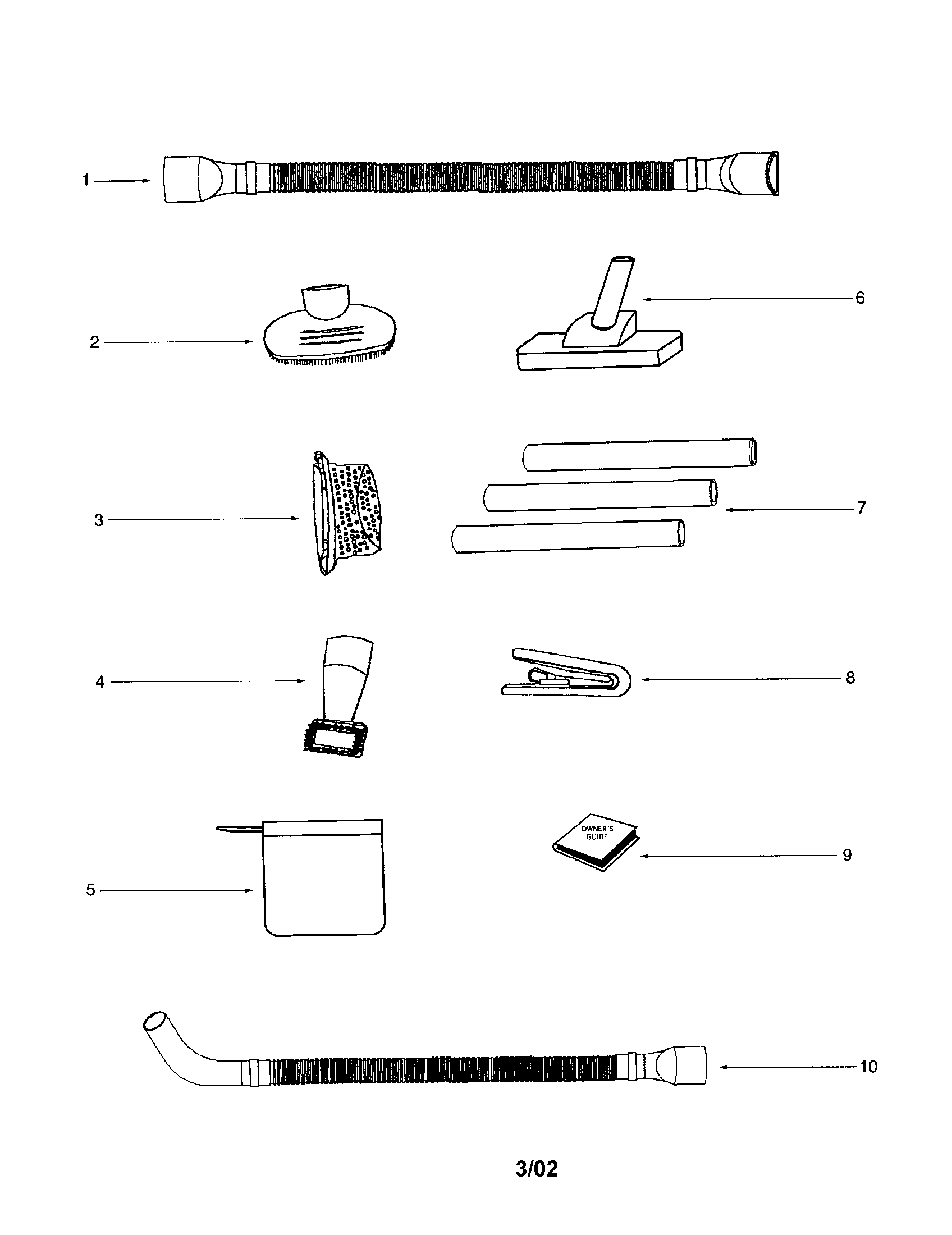Floor nozzle/hose assembly