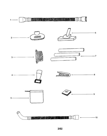 Floor nozzle/hose assembly