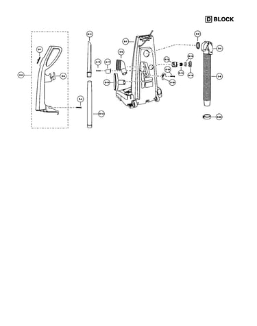 Handle/rear dust compartment