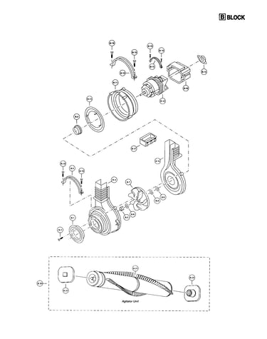 Motor/motor housing/agitator