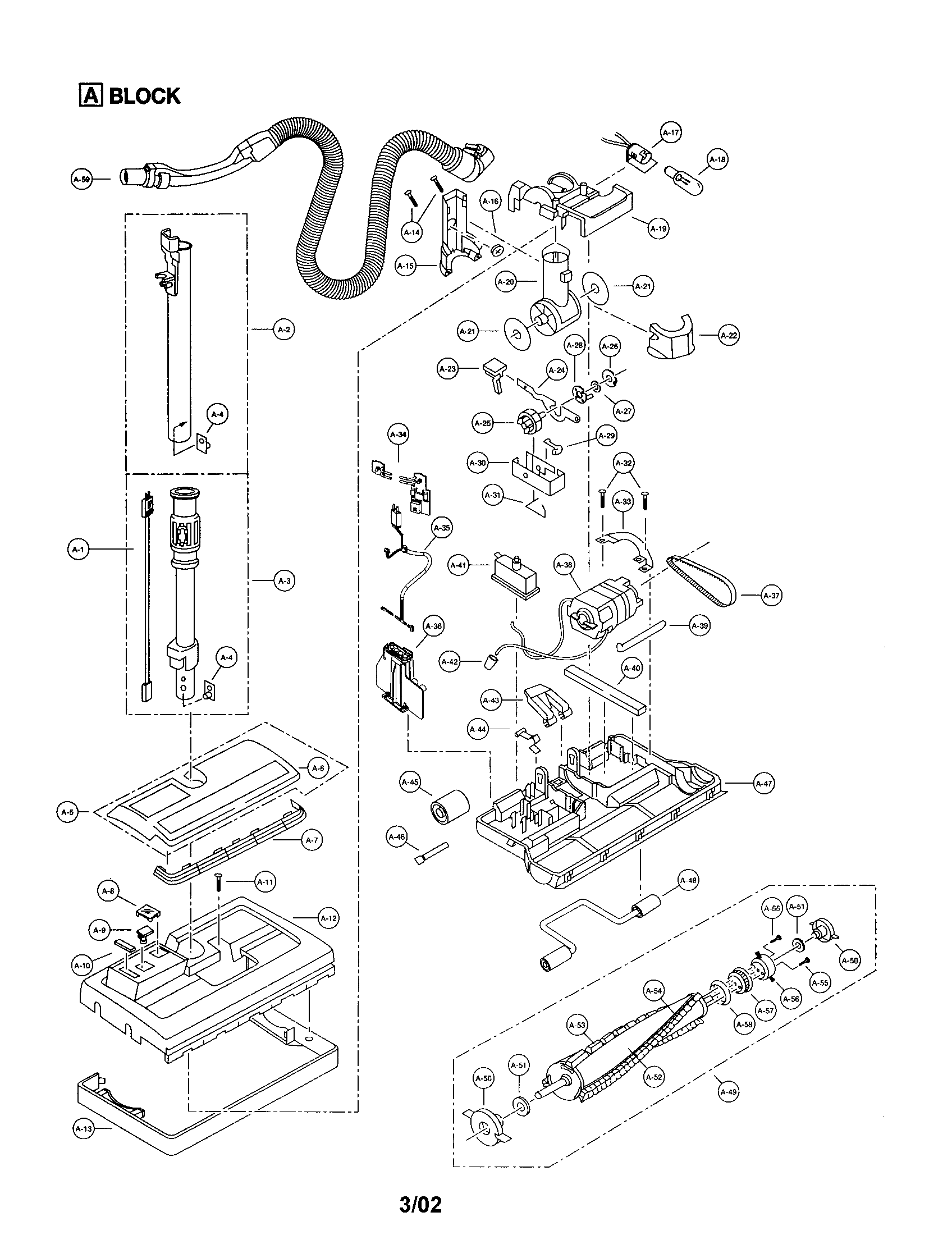 Power nozzle/agitator/hose