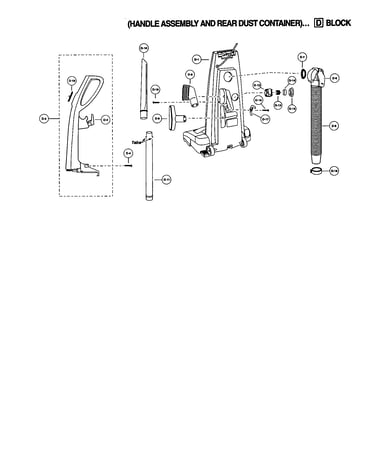Handle/rear dust container