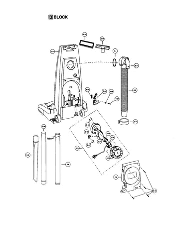 Rear dust compartment/cord reel