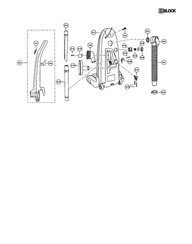 Handle/rear dust compartment