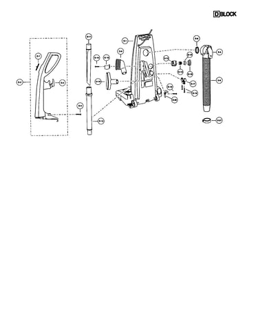 Handle/rear dust compartment