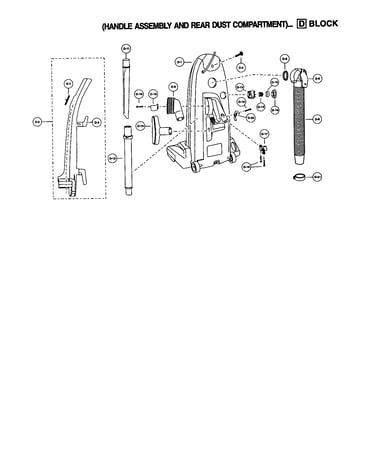 Handle/rear dust compartment