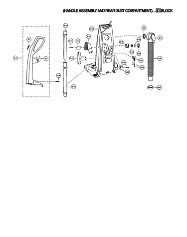 Handle/rear dust compartment