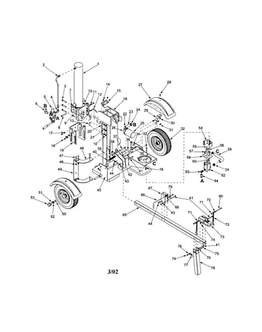 Frame/hydraulic cylinder