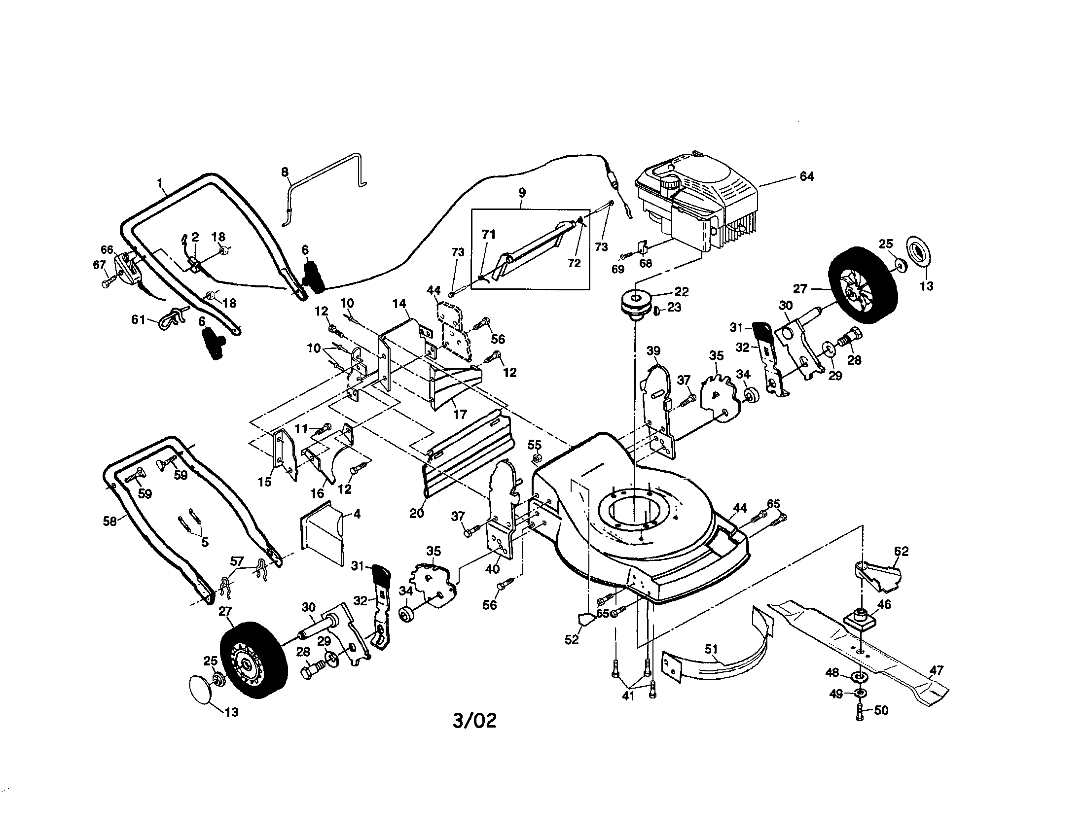 Engine/handle/housing