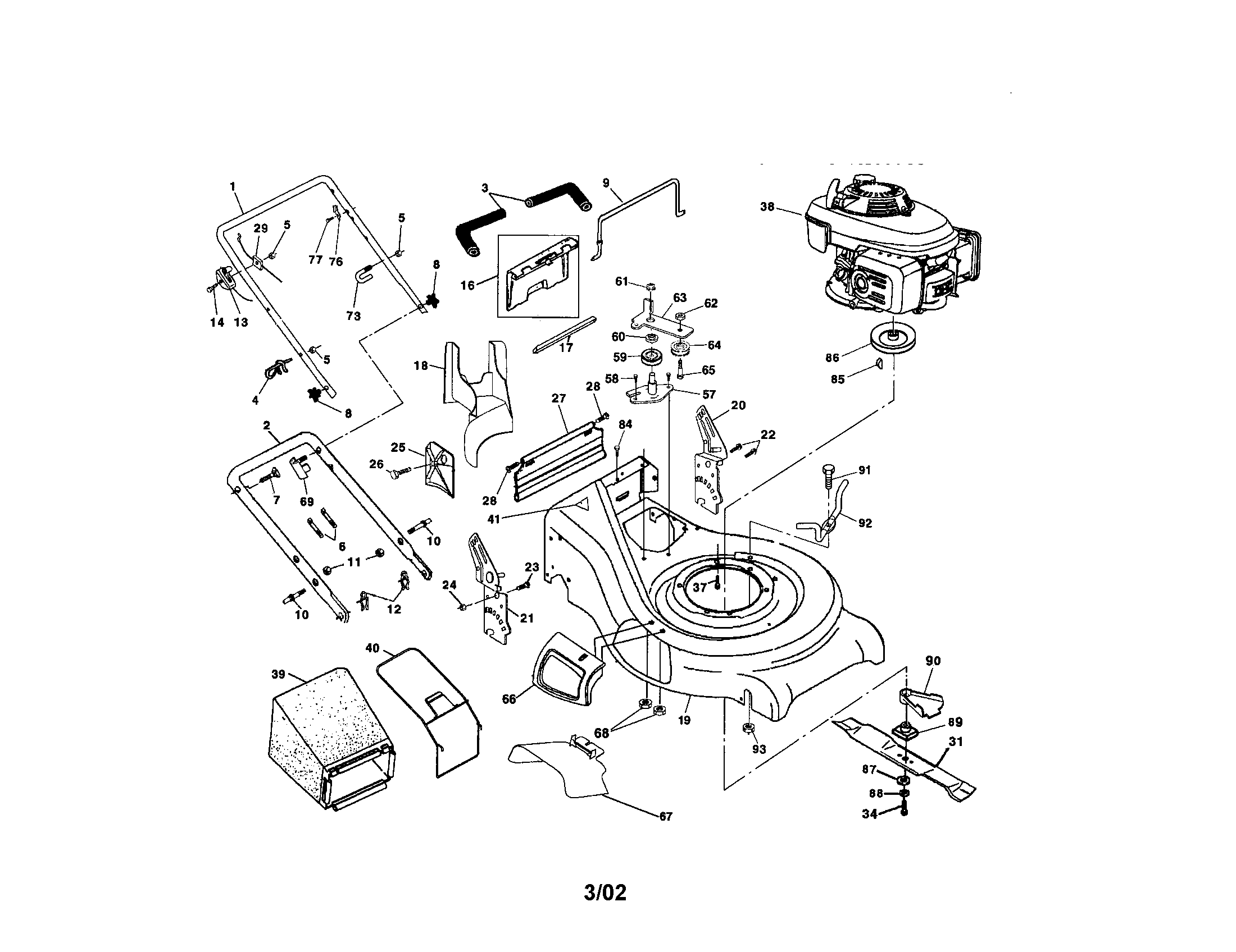 Engine/housing/handle