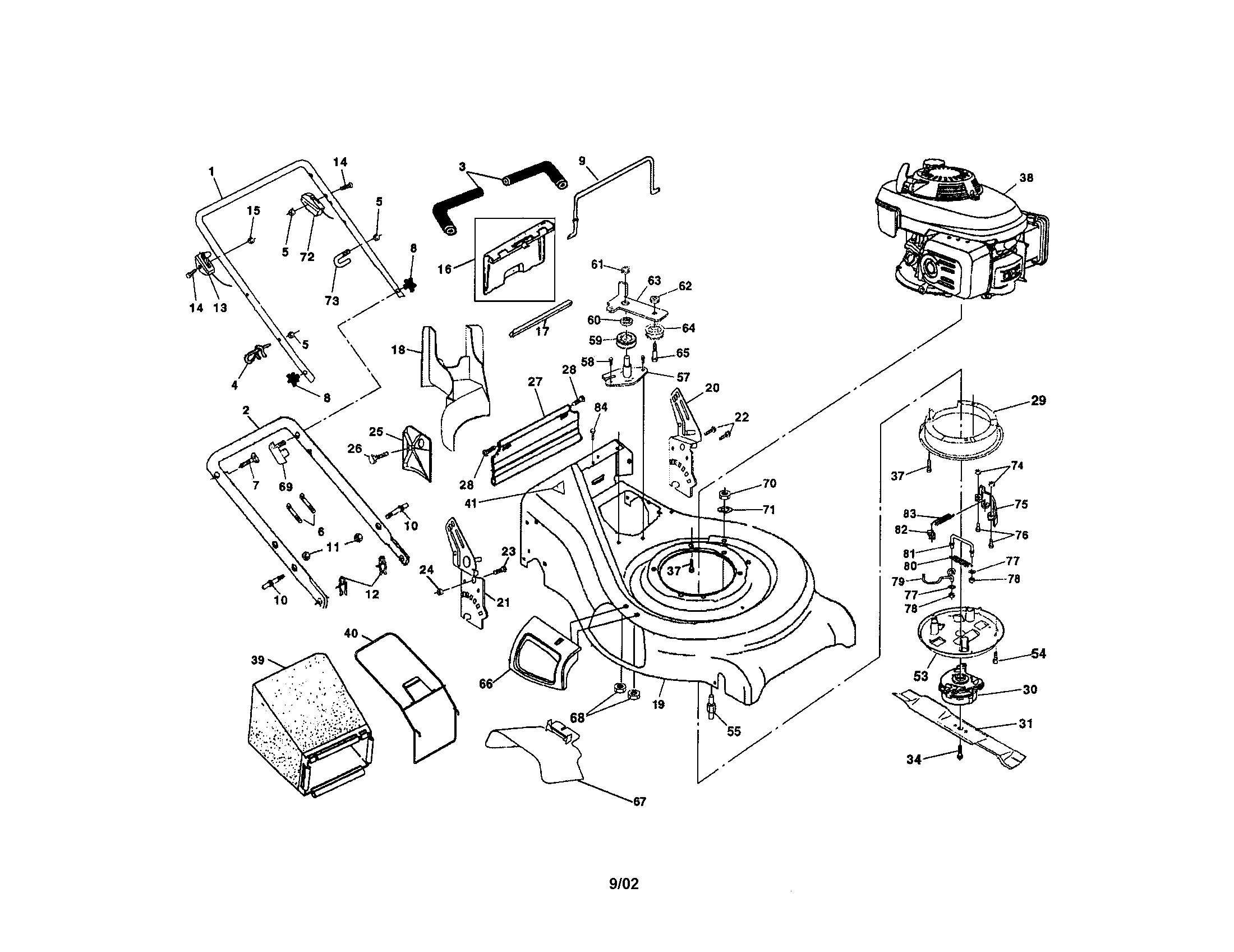 Engine/housing/handle