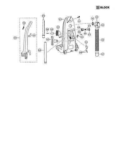 Handle/rear dust compartment
