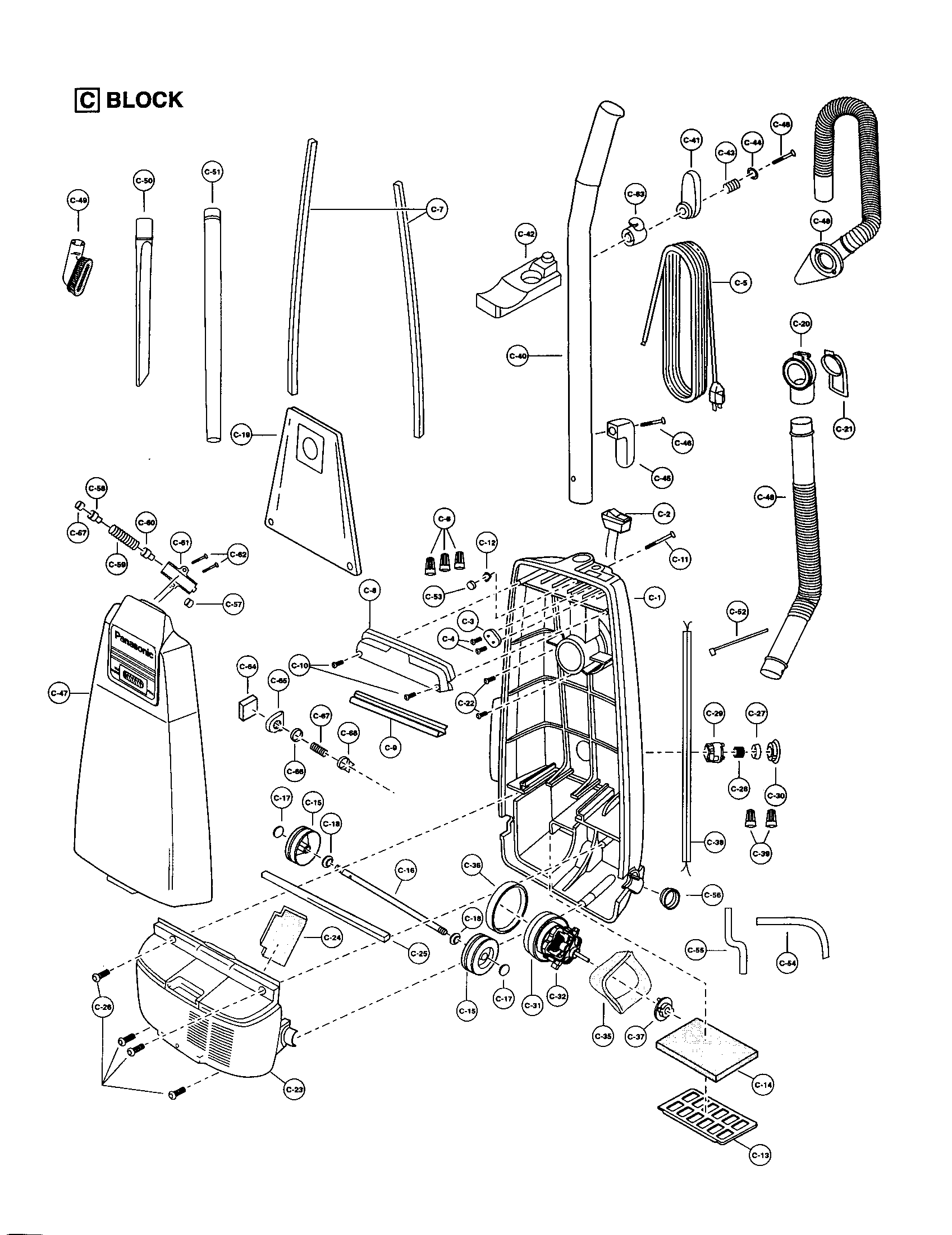 Motor housing/motor/handle/body