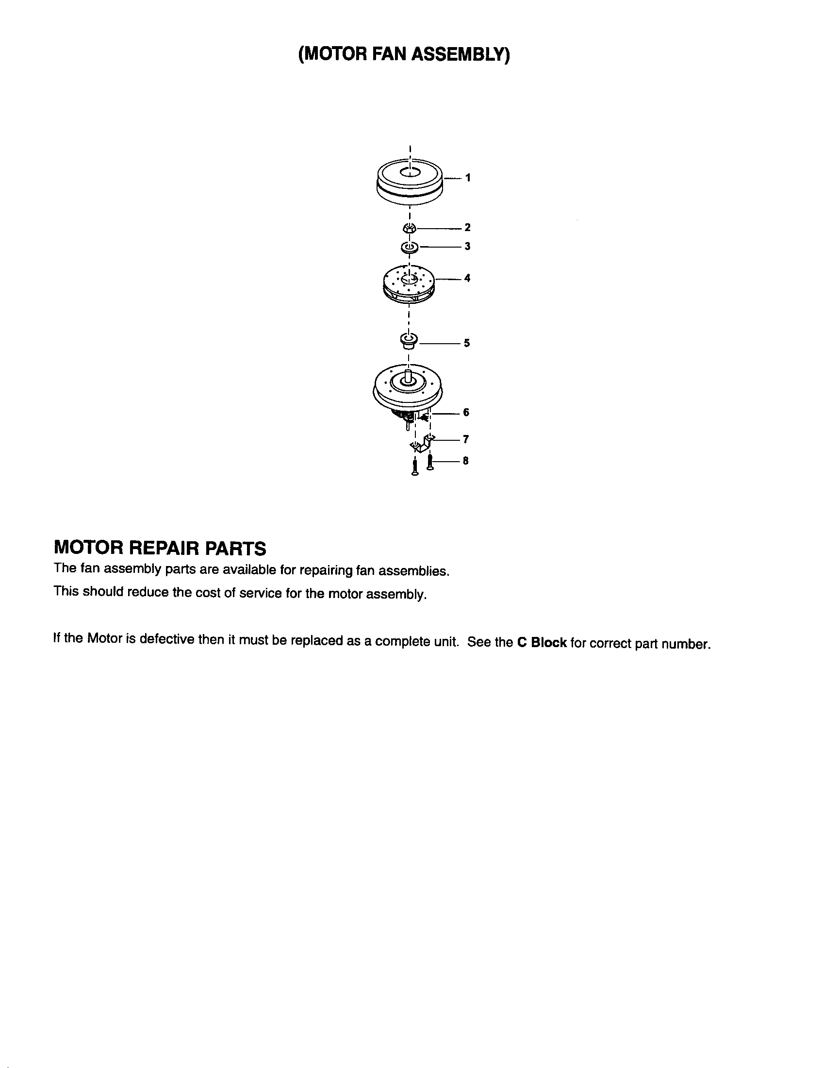 Motor fan assembly