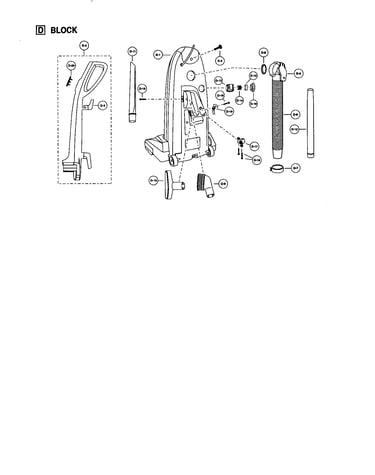 Handle/rear dust compartment