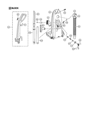 Handle/rear dust compartment