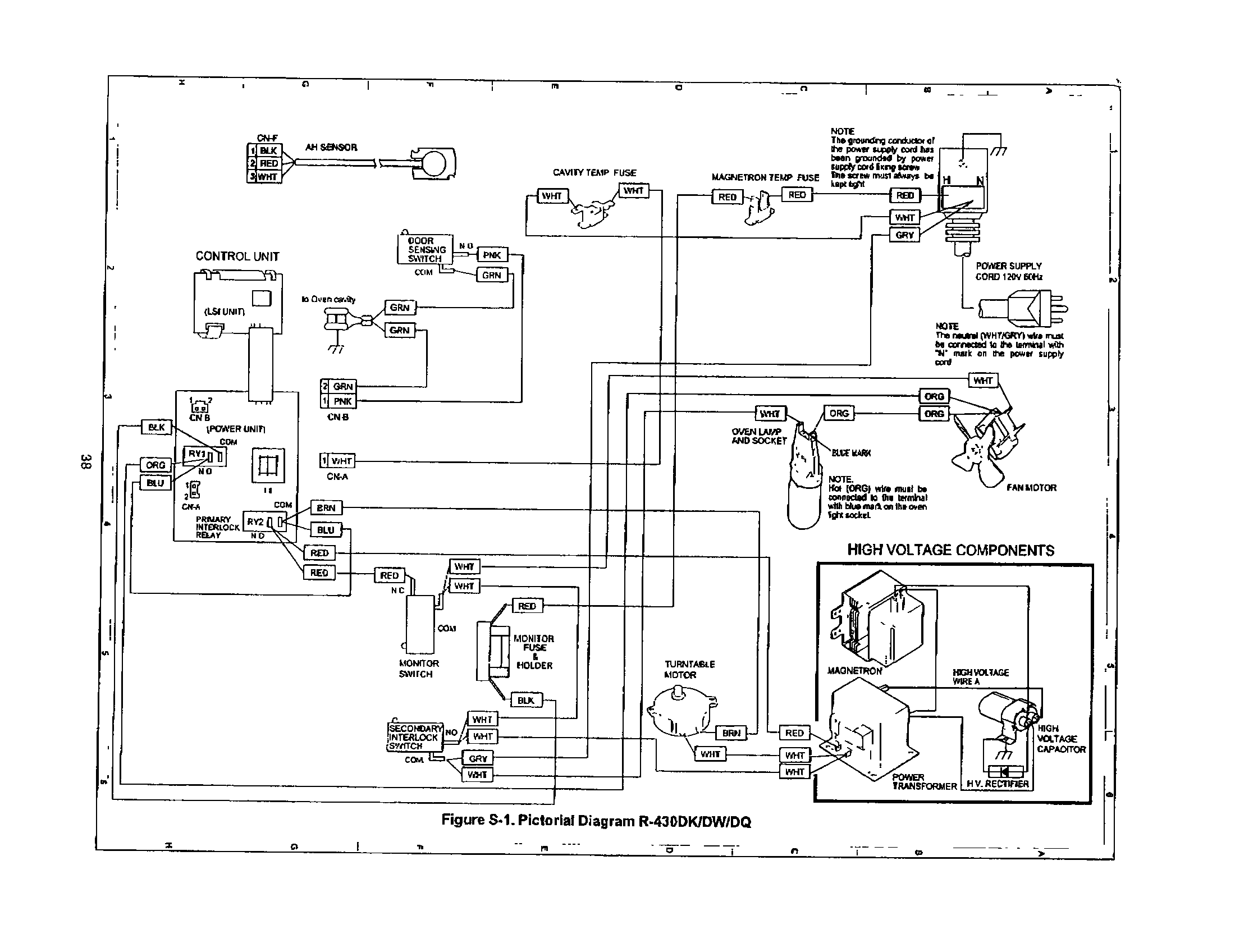 PICTORIAL DIAGRAM - R-430DK/DW/DQ